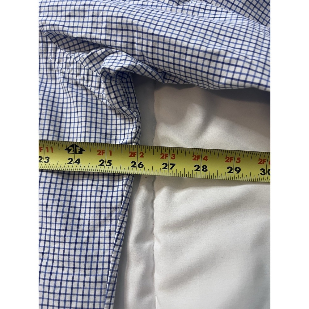 Ralph Lauren Shirt Mens XL 17.5 Blue Check Long Sleeve Button Classic Fit (057) - Picture 8 of 10